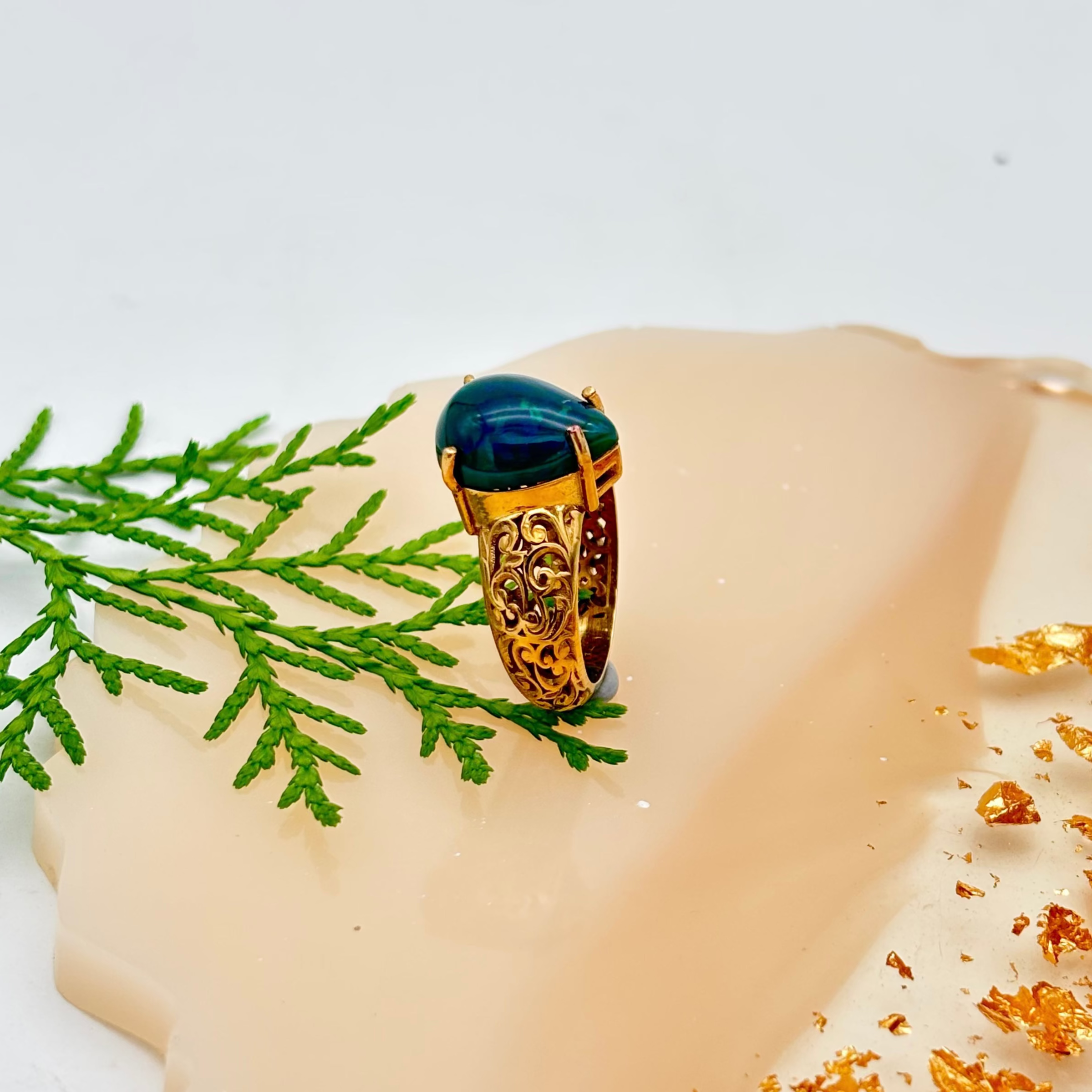 New Arrival Blue Fire Opal 925 Sterling Silver Handmade Rings Jewelry