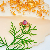 Natural Garnet Gemstone 925 Sterling Silver Gold Plated Rings Jewelry