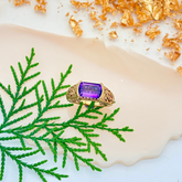 Natural Amethyst Gemstone 925 Sterling Silver Handmade Rings Jewelry