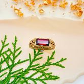 Natural Garnet Gemstone 925 Sterling Silver Gold Plated Rings Jewelry