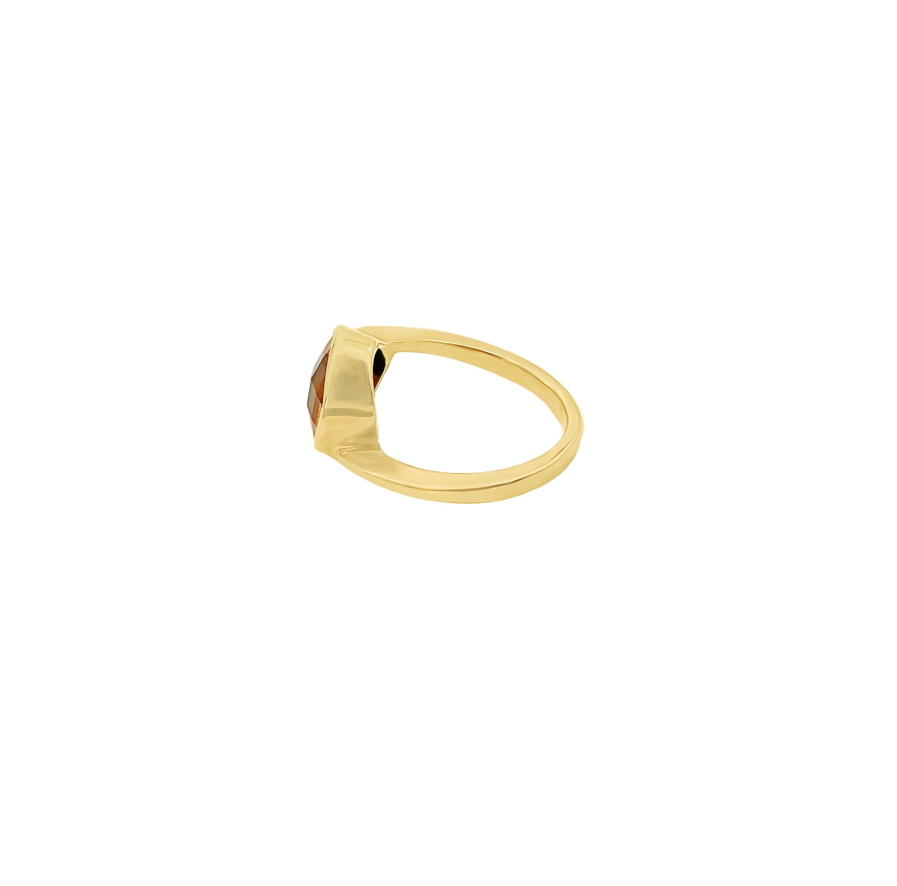 Natural Faceted Golden Citrine 925 Sterling Silver Rings Jewelry