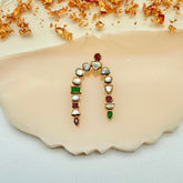 Precious Ruby, Emerald And Diamond 18k Yellow Gold Handmade Pendant Jewelry