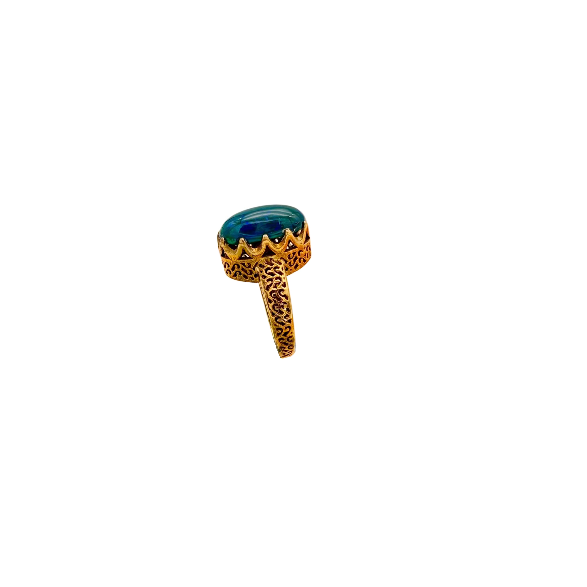 New Arrival Opal Gemstone 925 Sterling Silver Gold Plated Rings Jewelry