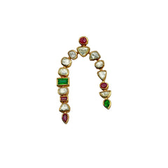 Precious Ruby, Emerald And Diamond 18k Yellow Gold Handmade Pendant Jewelry
