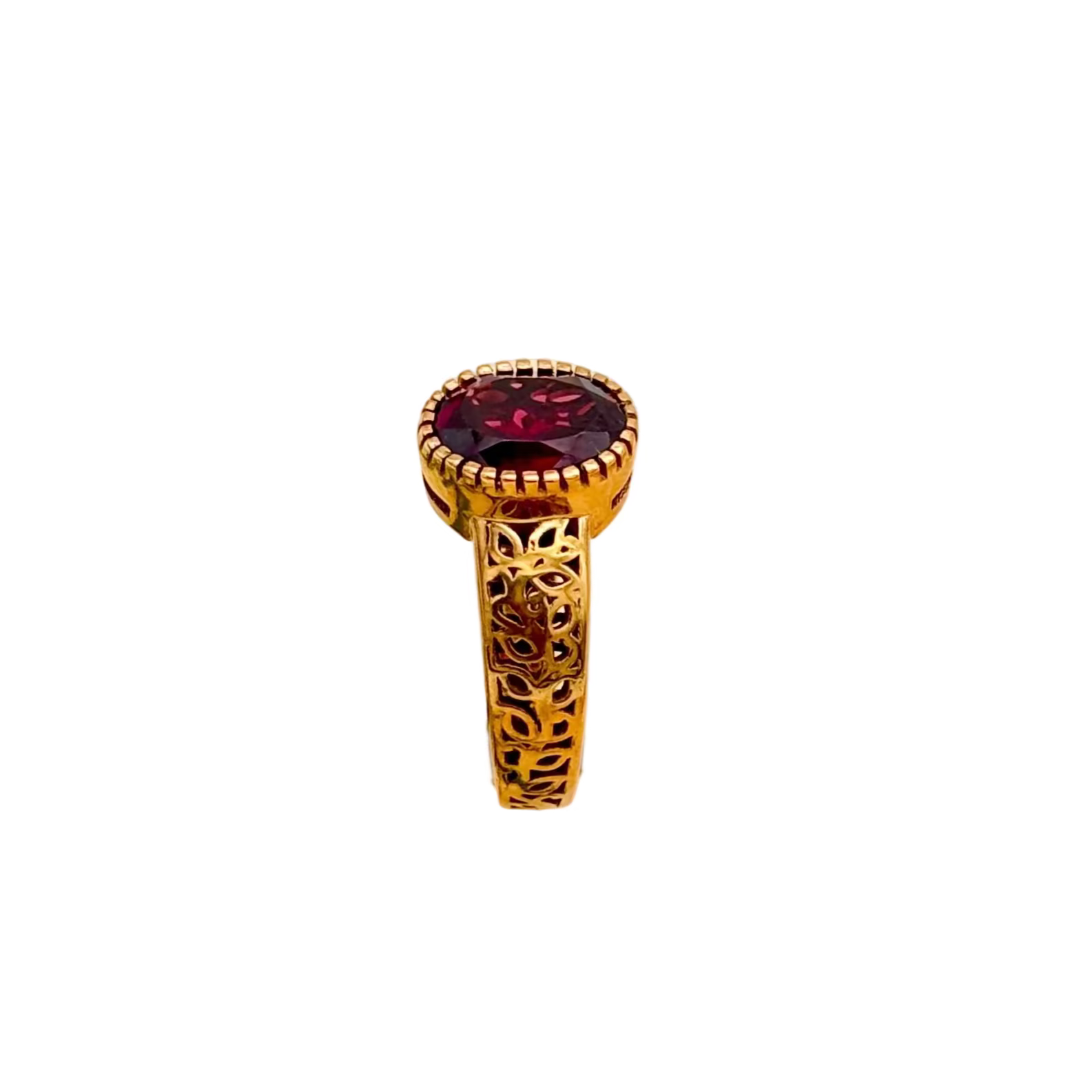 Natural Oval Shape Garnet 925 Sterling Silver Handmade Rings Jewelry