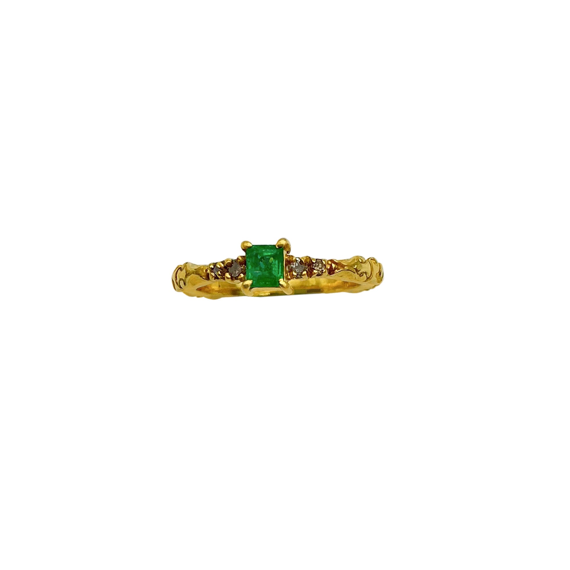 Precious Emerald & Diamond Gemstone 925 Solid Sterling Rings Jewelry