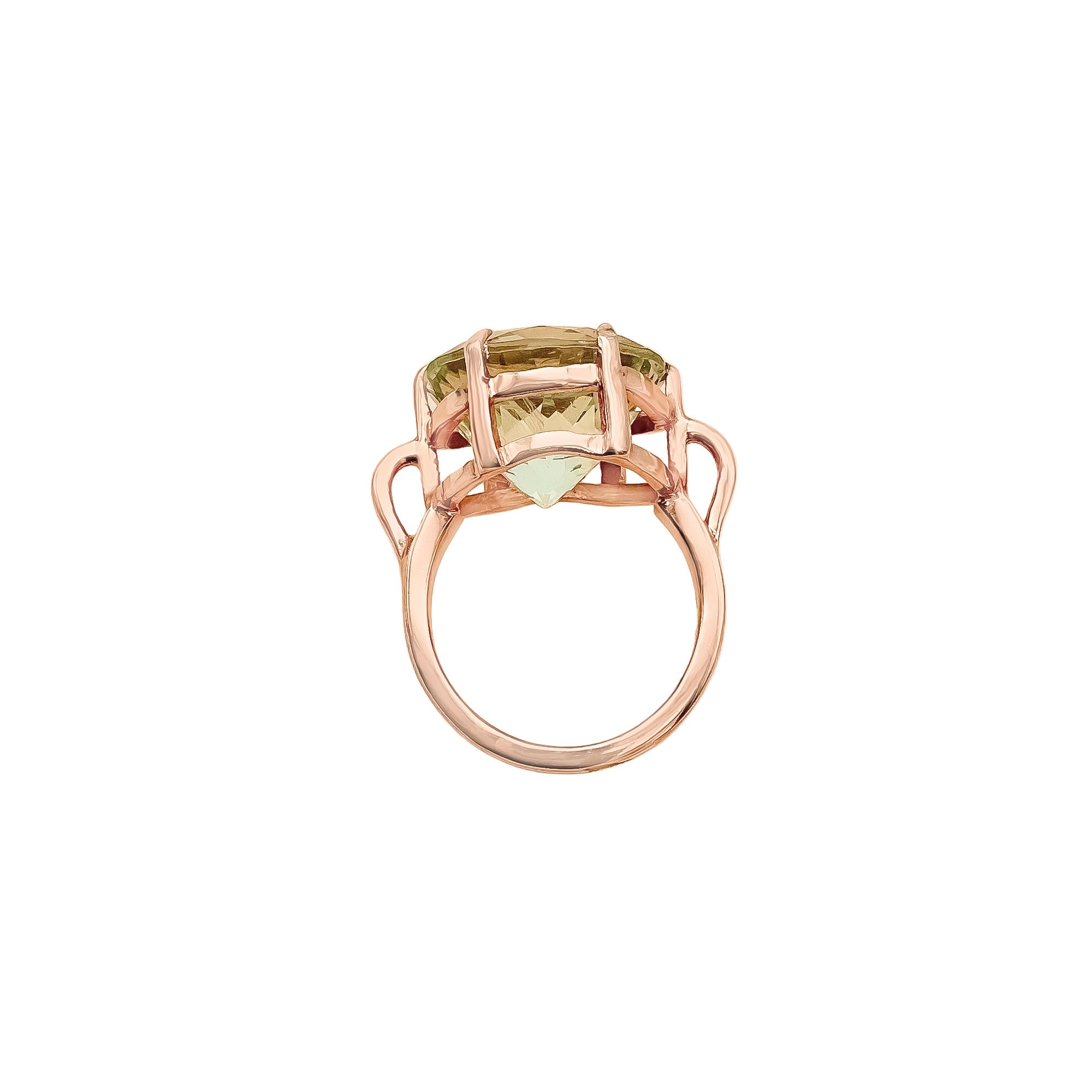 Round Cut Green Amethyst 925 Sterling Silver Rings Jewelry