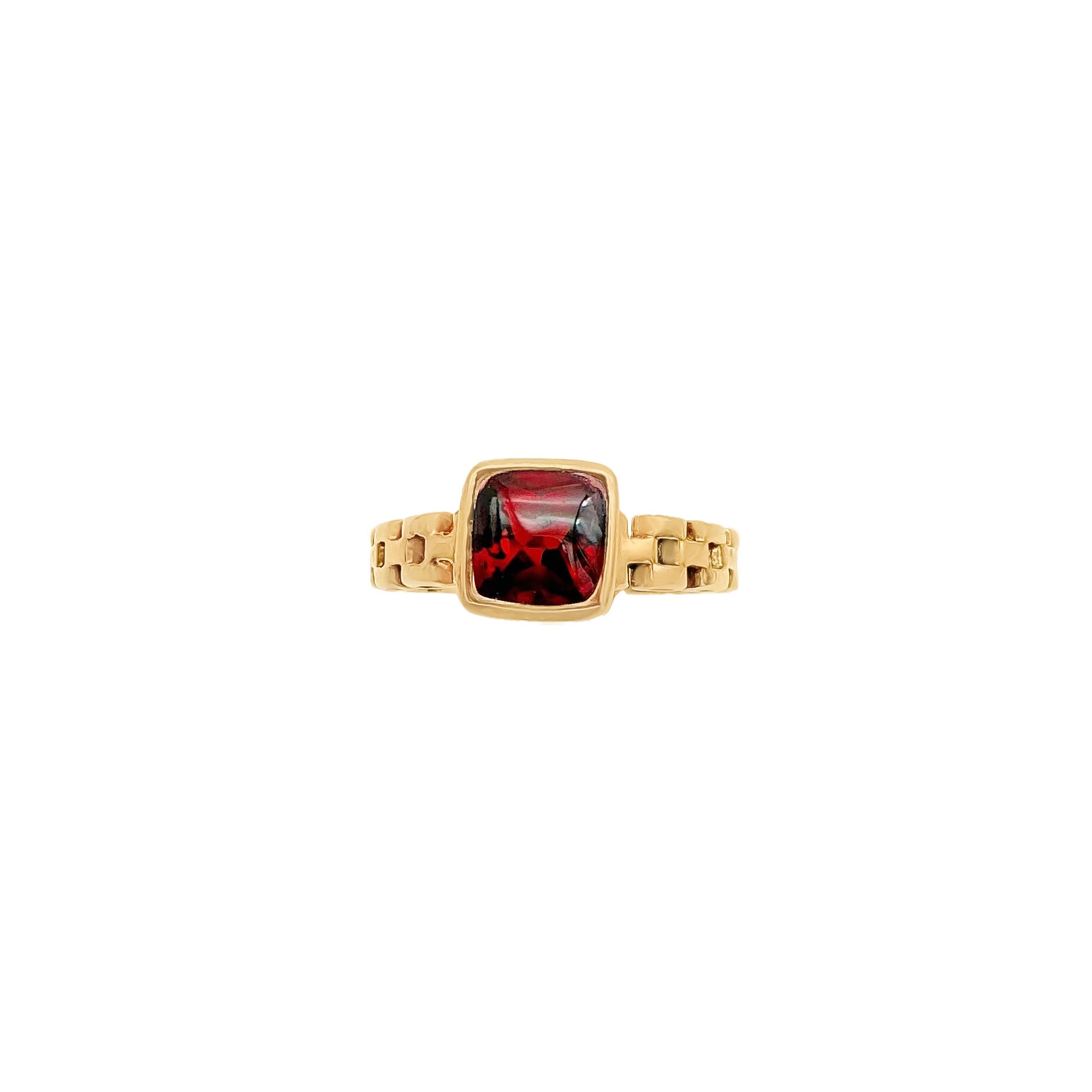 New Arrival Square Garnet Gemstone 925 Solid Sterling Silver Rings Jewelry