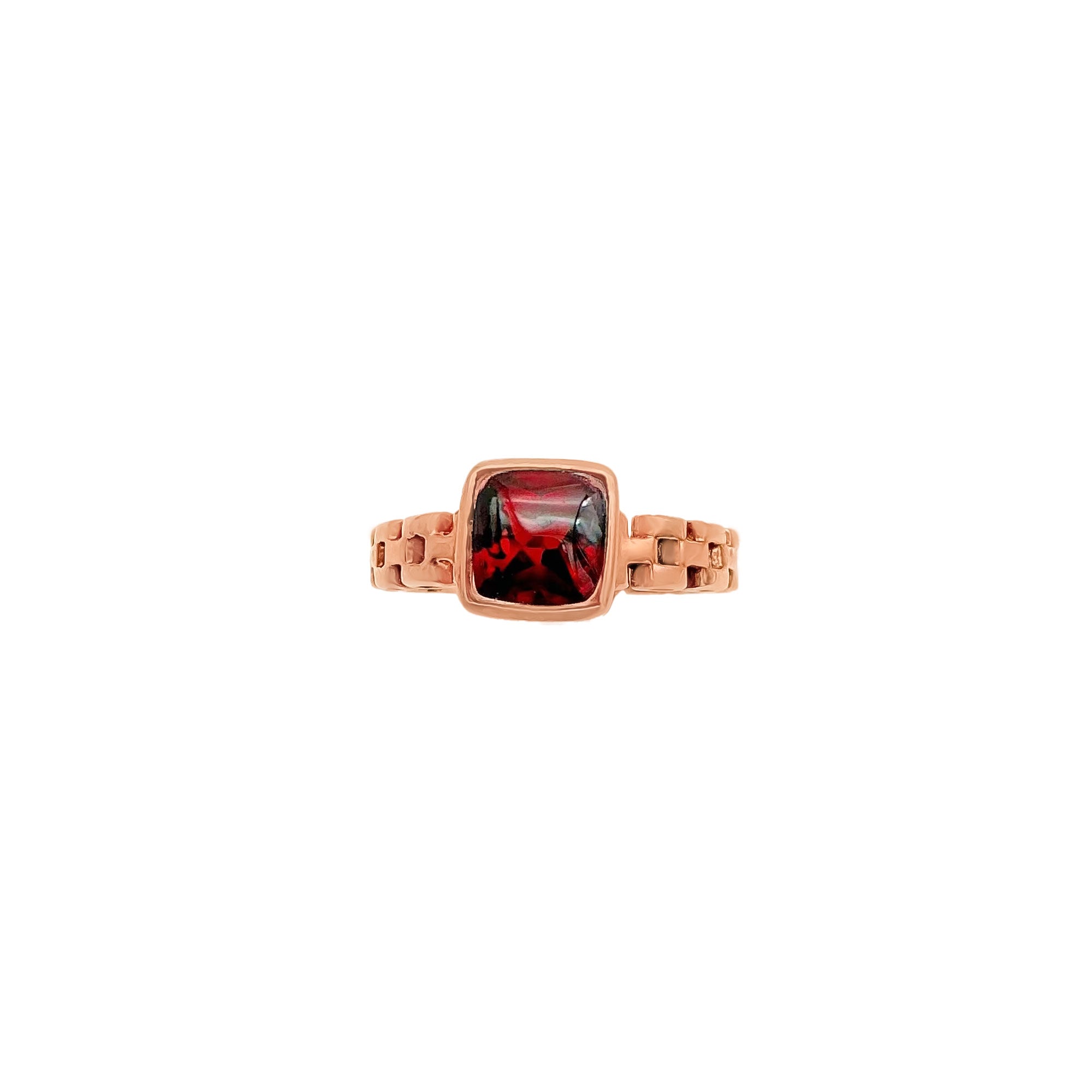 New Arrival Square Garnet Gemstone 925 Solid Sterling Silver Rings Jewelry