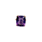 Natural Faceted Amethyst Gemstone 925 Sterling Silver Handmade Ring Jewelry
