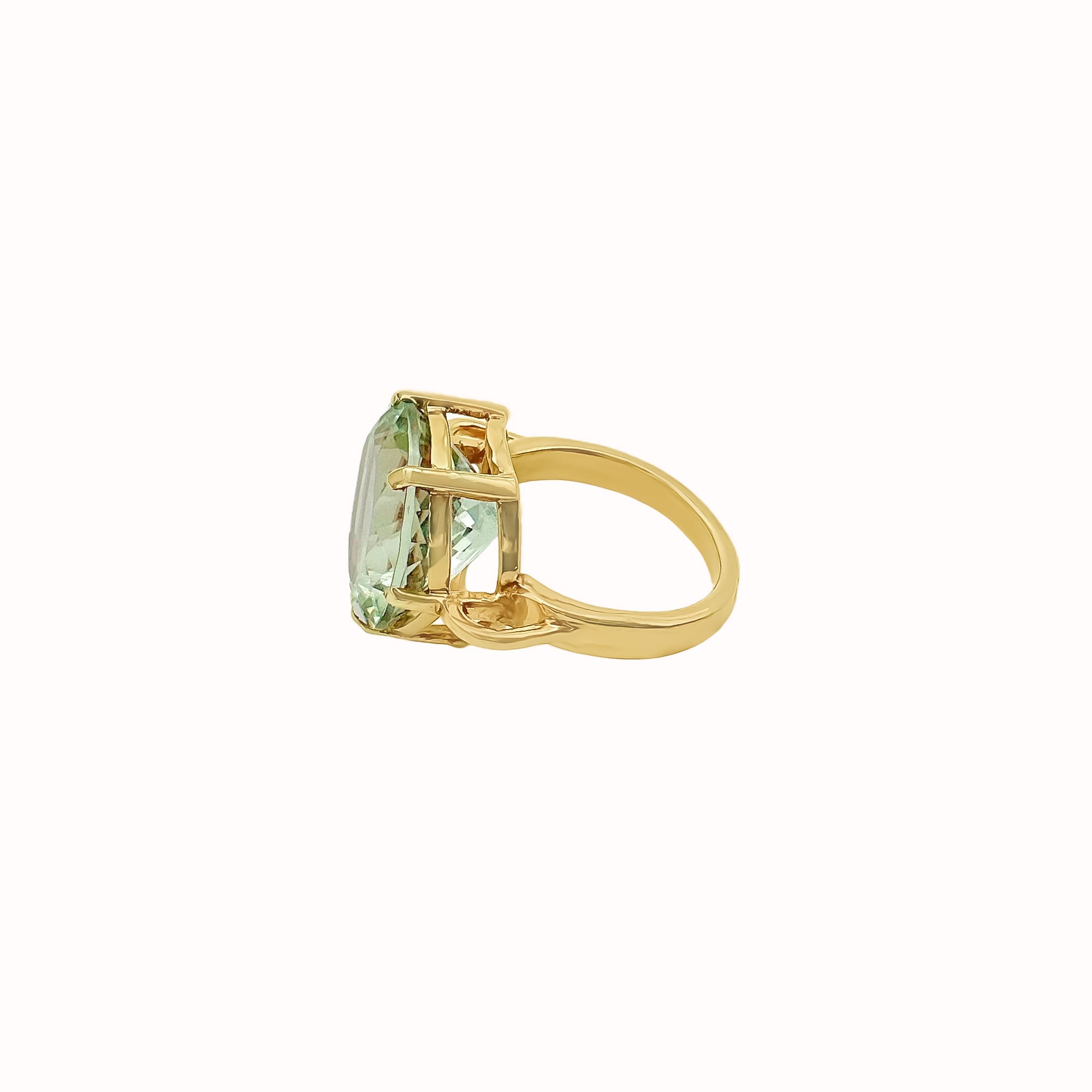 Round Cut Green Amethyst 925 Sterling Silver Rings Jewelry