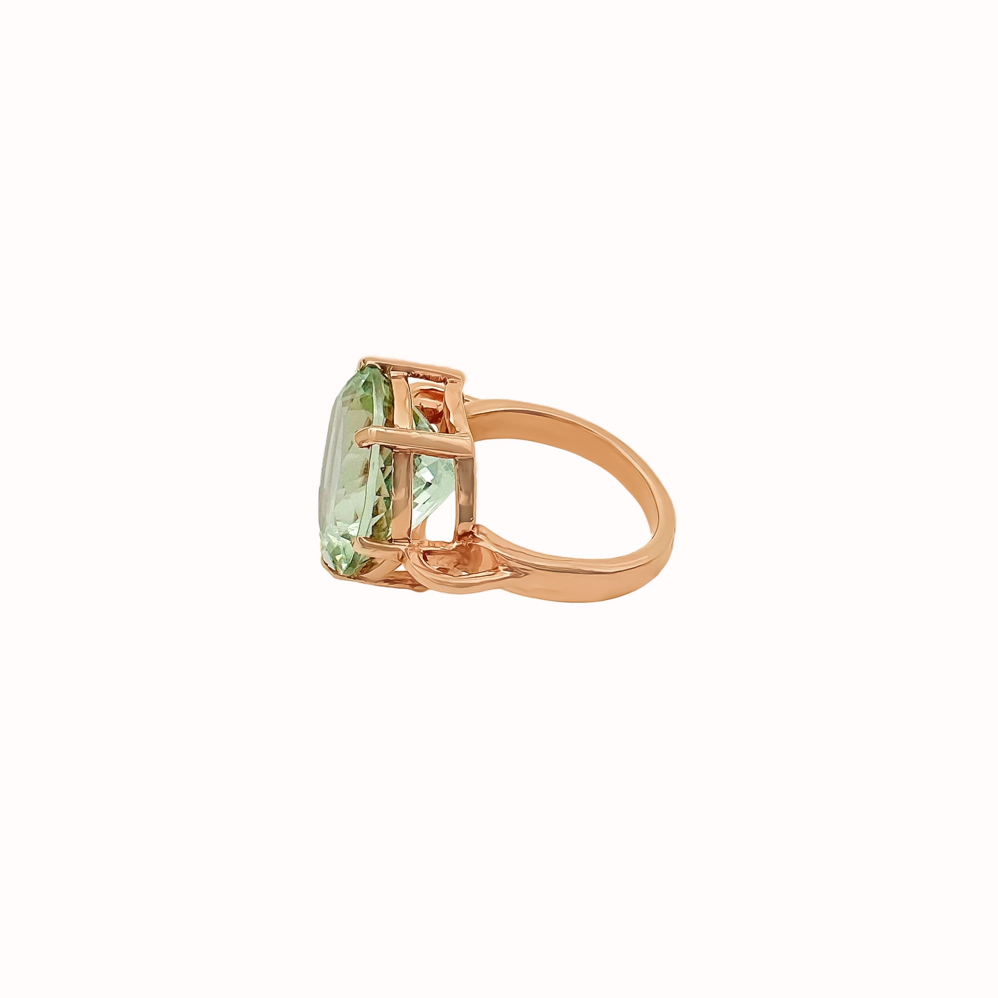 Round Cut Green Amethyst 925 Sterling Silver Rings Jewelry