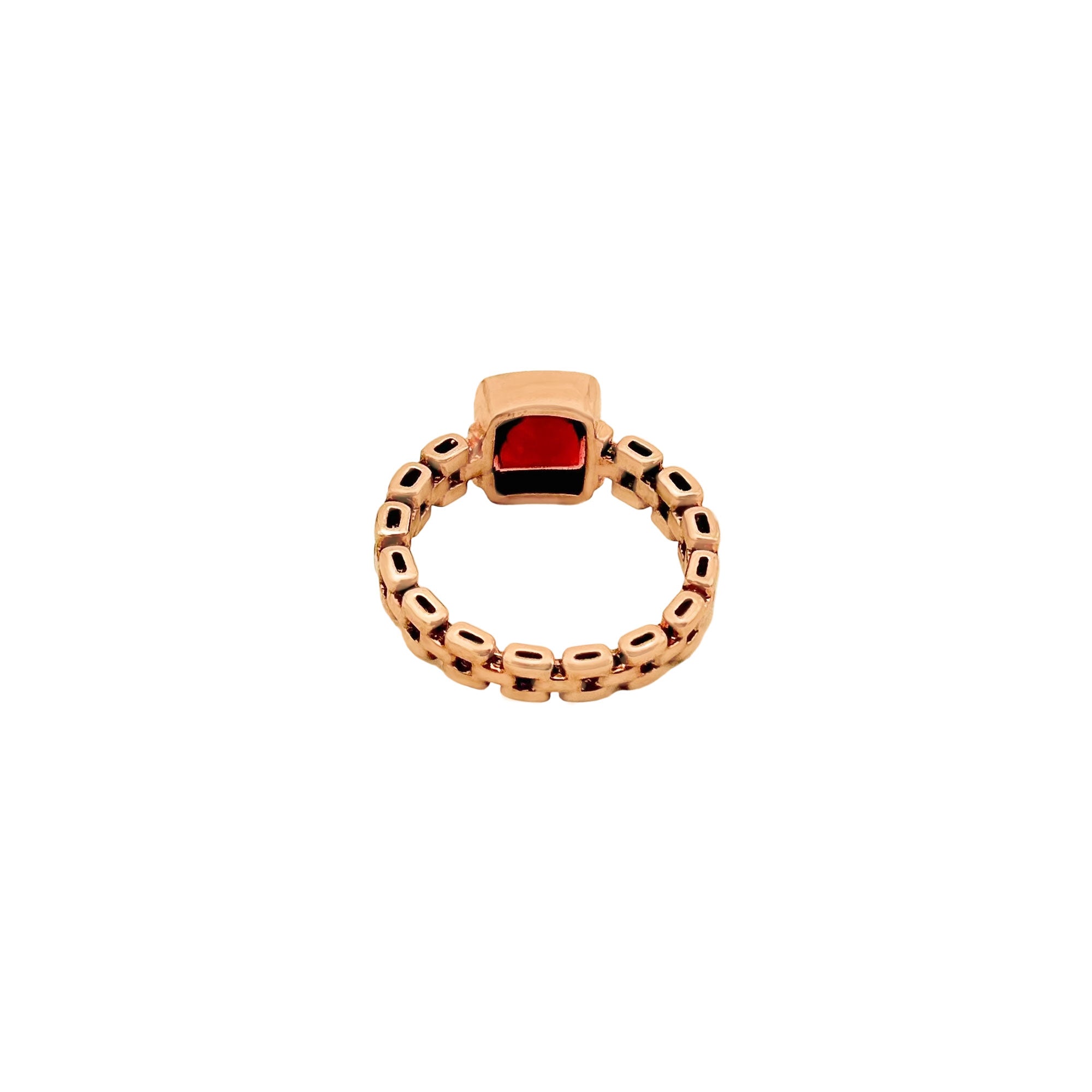 New Arrival Square Garnet Gemstone 925 Solid Sterling Silver Rings Jewelry