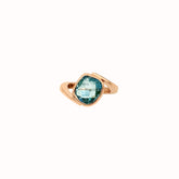 Natural Faceted Blue Topaz Gemstone 925 Sterling Silver Rings Jewelry
