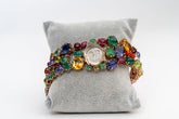 Buddha-Carving Crystal And Multi Gemstone 925 Sterling Silver Handmade Bracelets