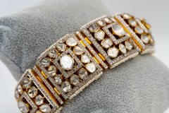 New Arrival Polki Diamond And Pearl Yellow Gold Handmade Bracelets Jewelry