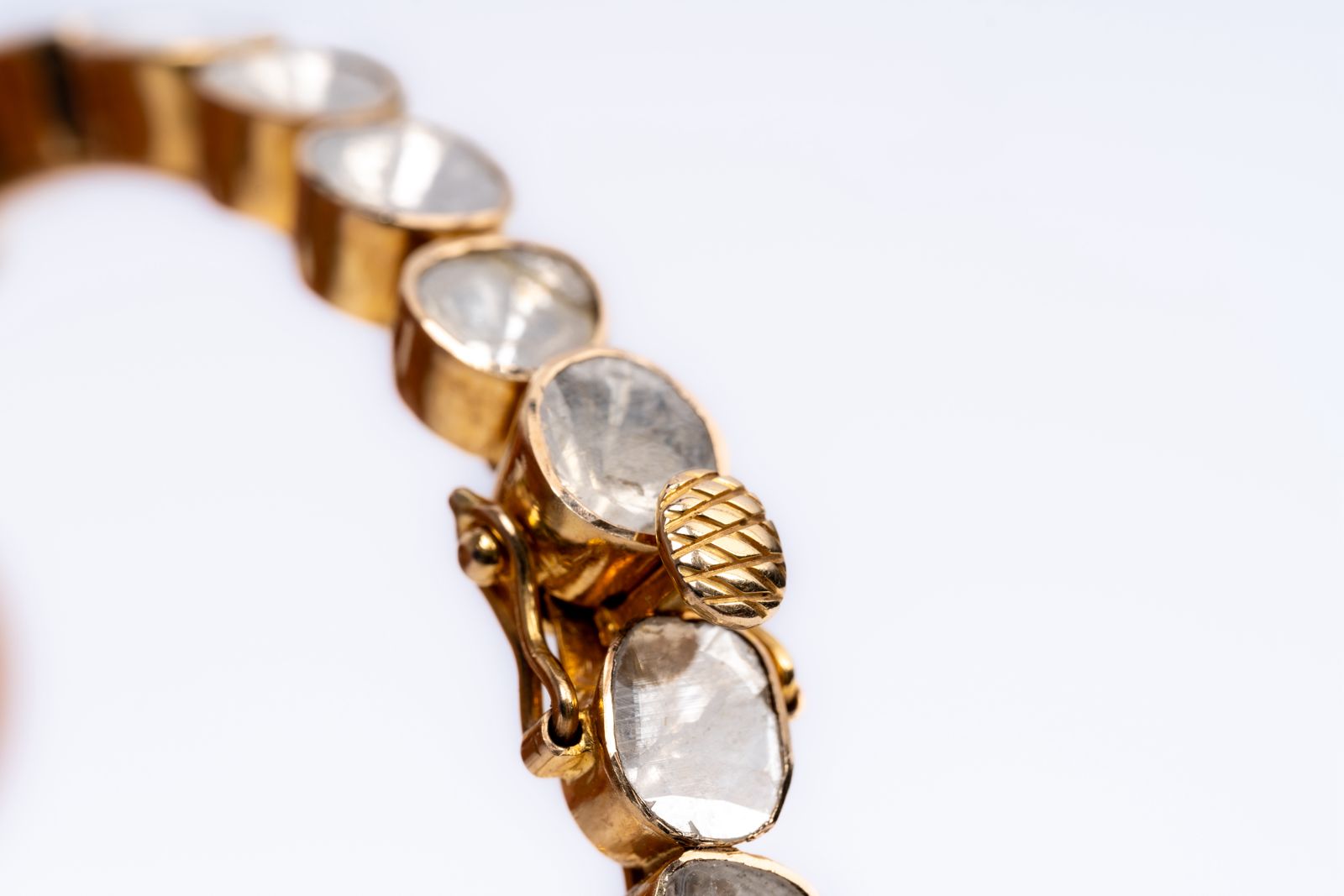 New Arrival Polki Diamond Yellow Gold Handmade Bracelets Jewelry