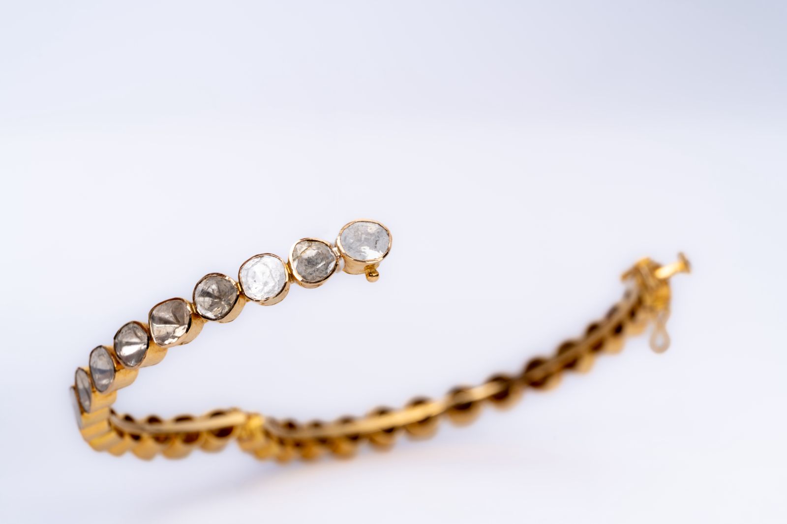 New Arrival Polki Diamond Yellow Gold Handmade Bracelets Jewelry