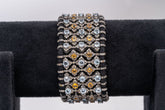 Natural Blue Topaz, Citrine And Diamond 925 Sterling Silver Thread Bracelets Jewelry