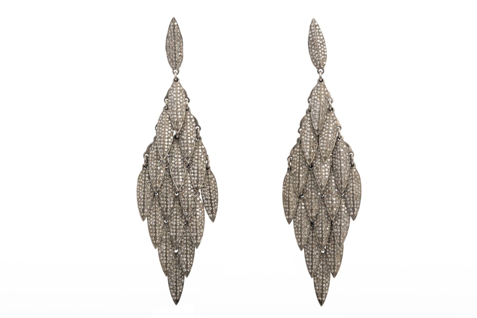 Antique Vintage Diamond Gemstone Silver And Gold Handmade Victorian Earrings