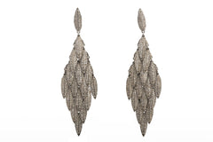 Antique Vintage Diamond Gemstone Silver And Gold Handmade Victorian Earrings