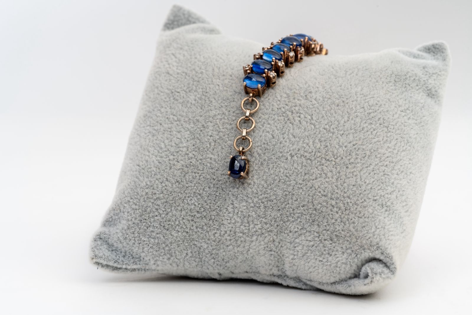 Oval Kyanite And Diamond Gemstone 925 Sterling Silver Bracelets Jewelry