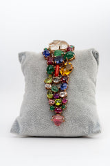 Buddha-Carving Crystal And Multi Gemstone 925 Sterling Silver Handmade Bracelets
