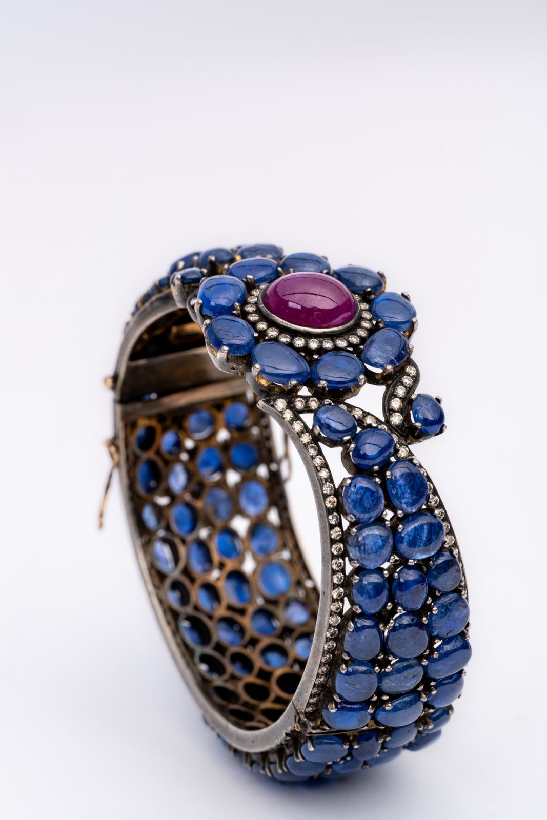 High Quality Ruby, Sapphire And Diamond Gemstone 925 Sterling Silver Bracelets Jewelry