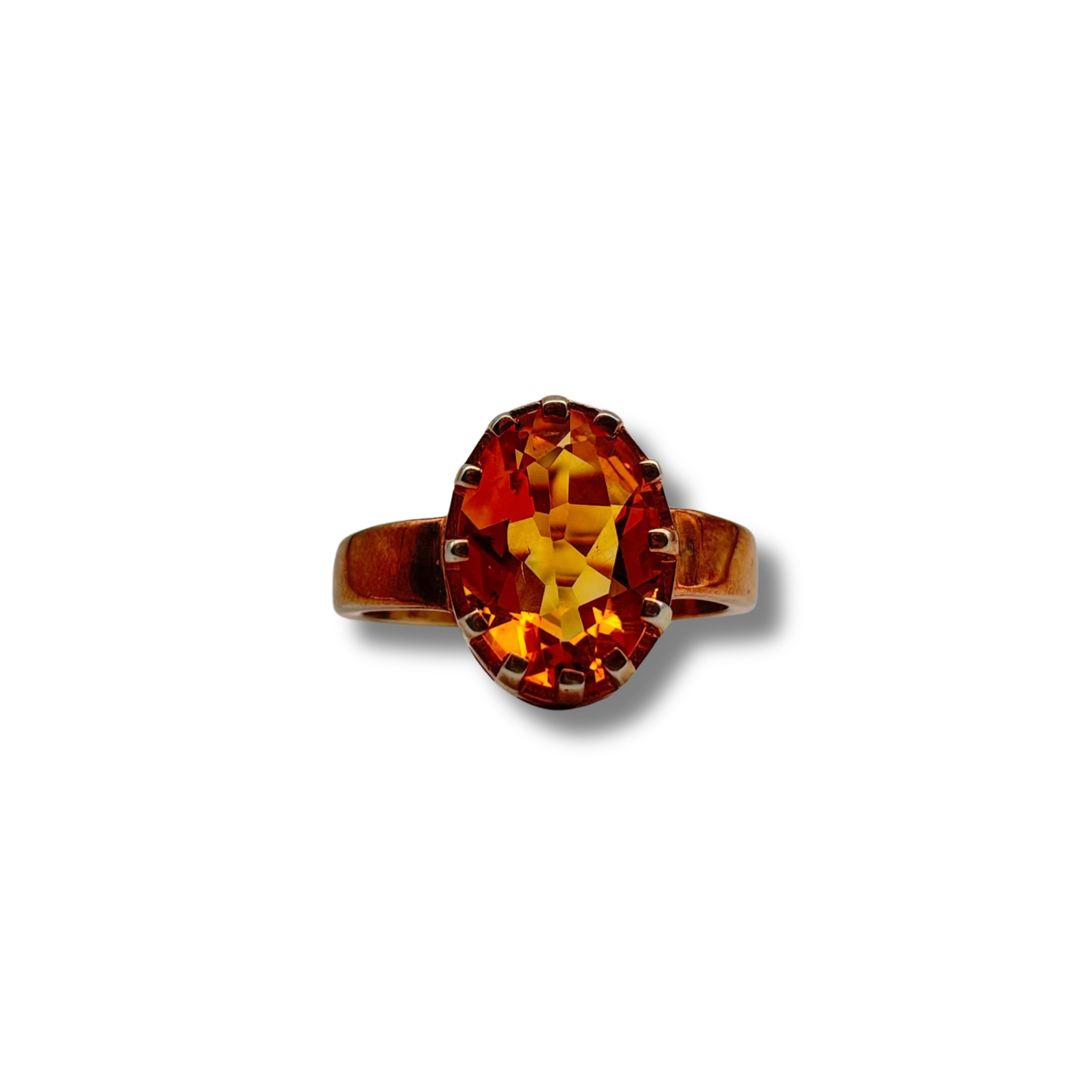 Citrine Halo Silver Ring