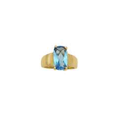 3.35CT Natural Blue Topaz Gemstone 925 Sterling Silver Handmade Ring