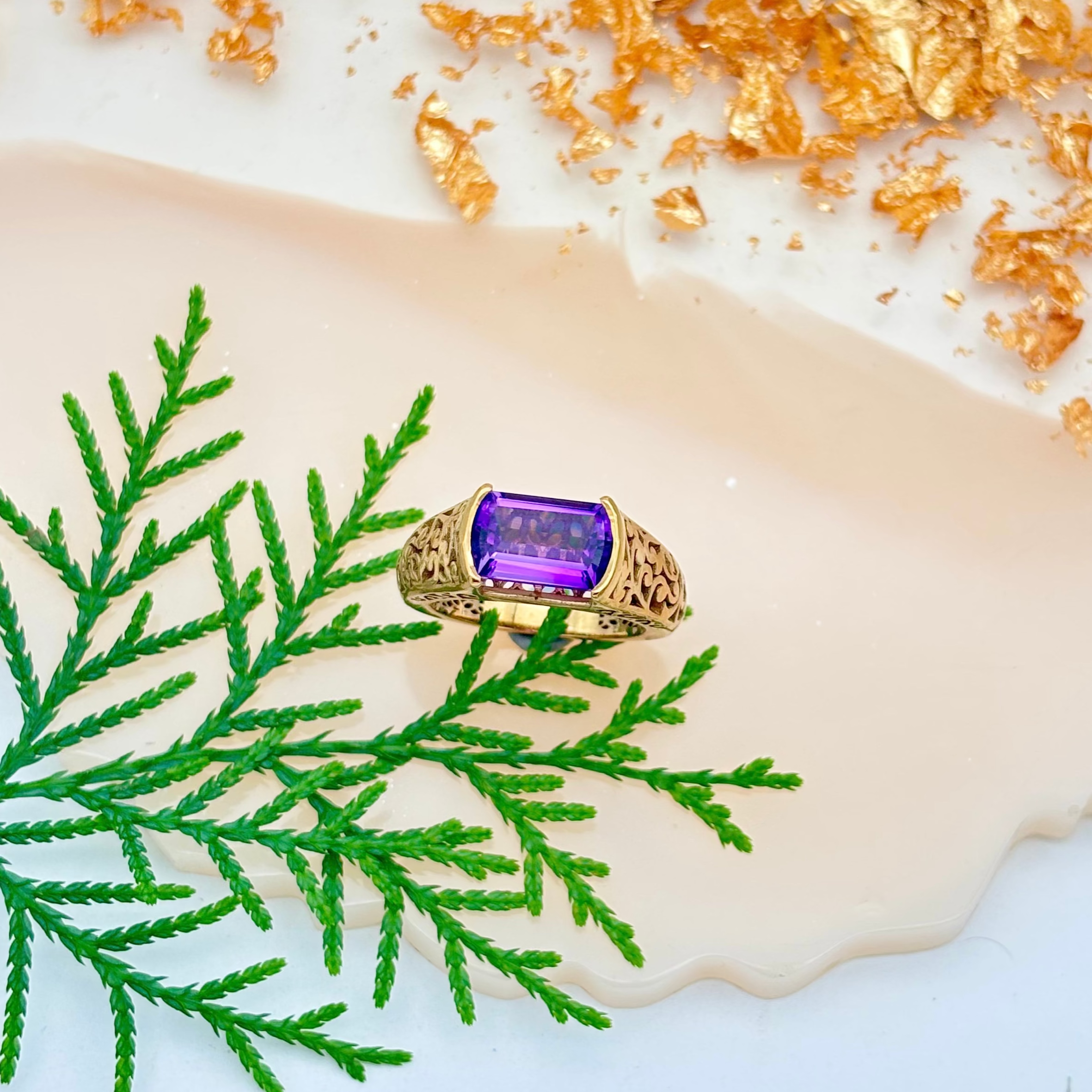 Natural Amethyst Gemstone 925 Sterling Silver Handmade Rings Jewelry