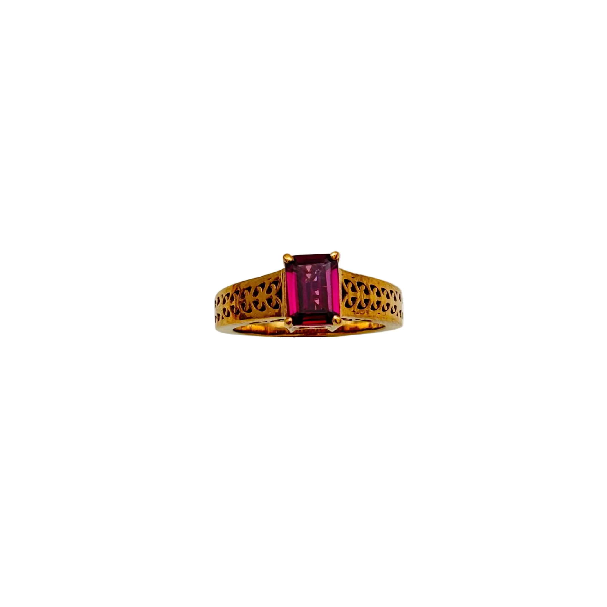 Natural Garnet Gemstone 925 Sterling Silver Gold Plated Rings Jewelry