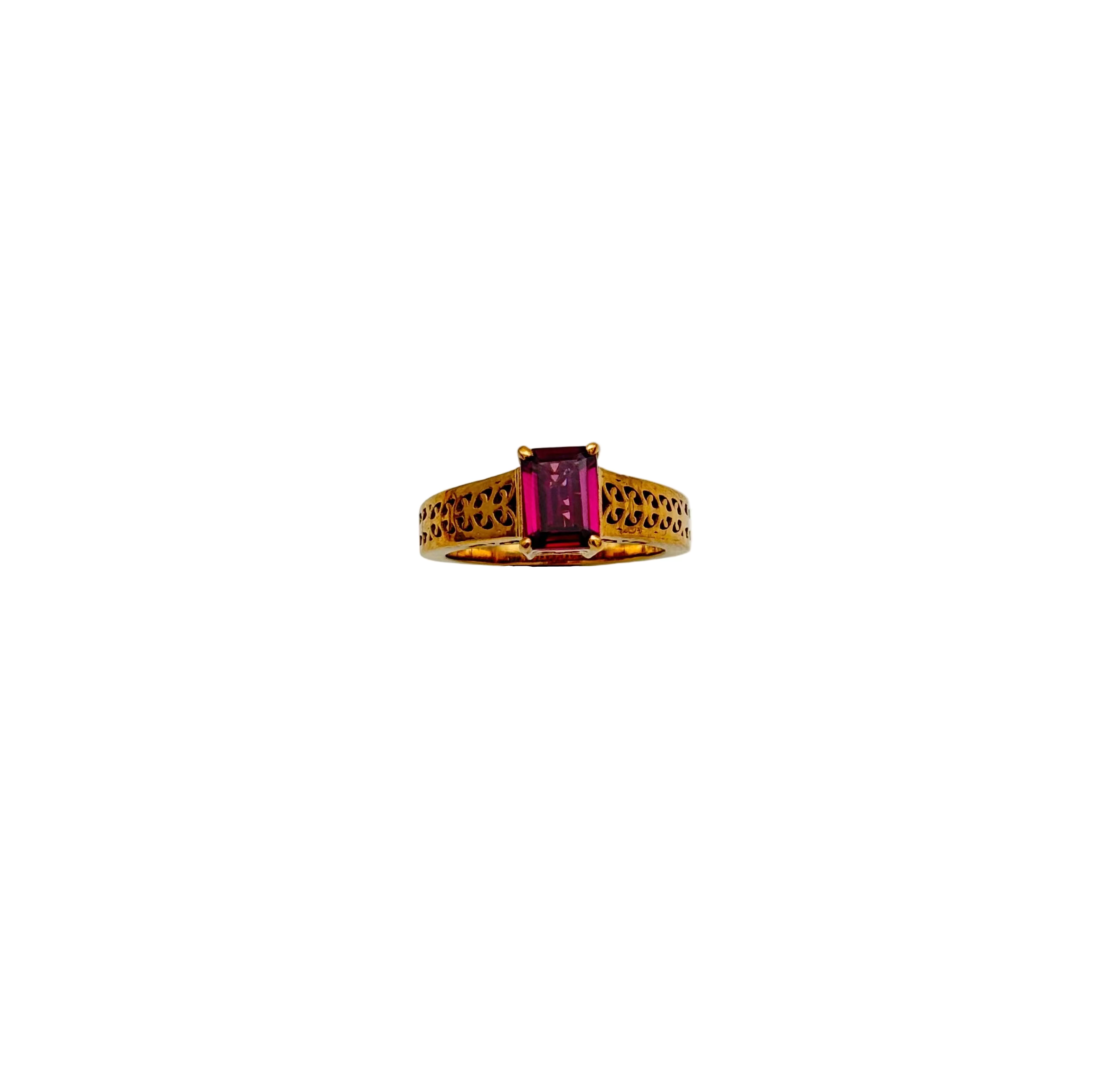 Natural Garnet Gemstone 925 Sterling Silver Gold Plated Rings Jewelry