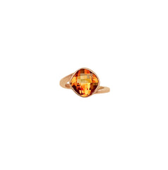 Natural Faceted Golden Citrine 925 Sterling Silver Rings Jewelry