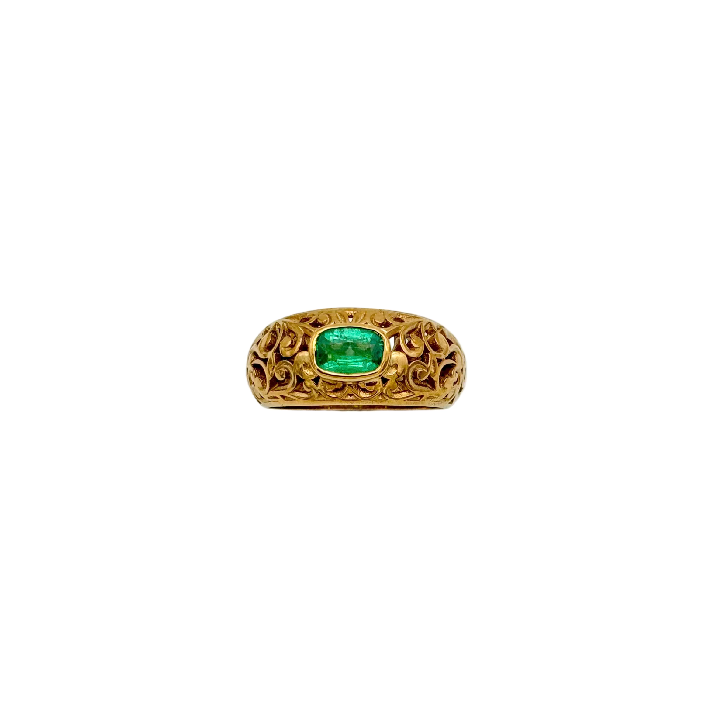 Precious Emerald Gemstone 925 Sterling Silver Gold Plated Rings Jewelry
