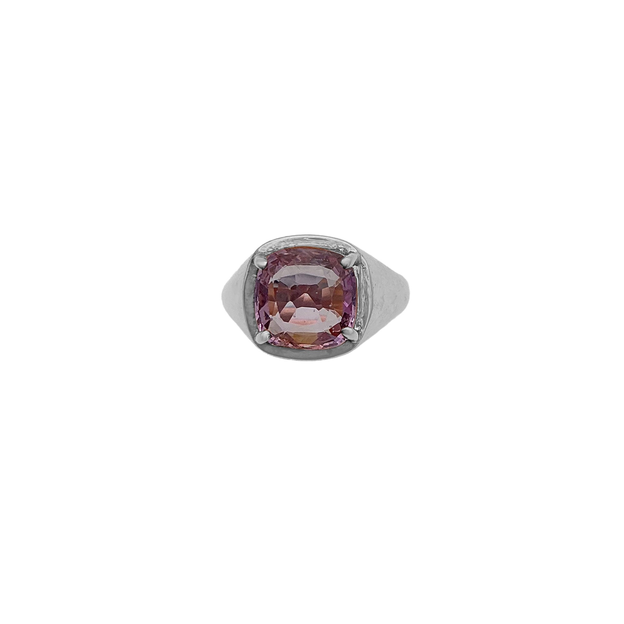 Natural Cushion Cut Pink Sapphire 925 Sterling Silver Rings Jewelry