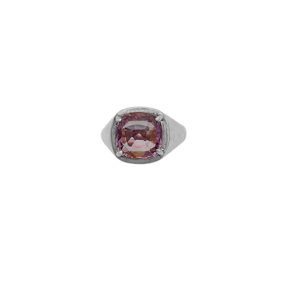Natural Cushion Cut Pink Sapphire 925 Sterling Silver Rings Jewelry