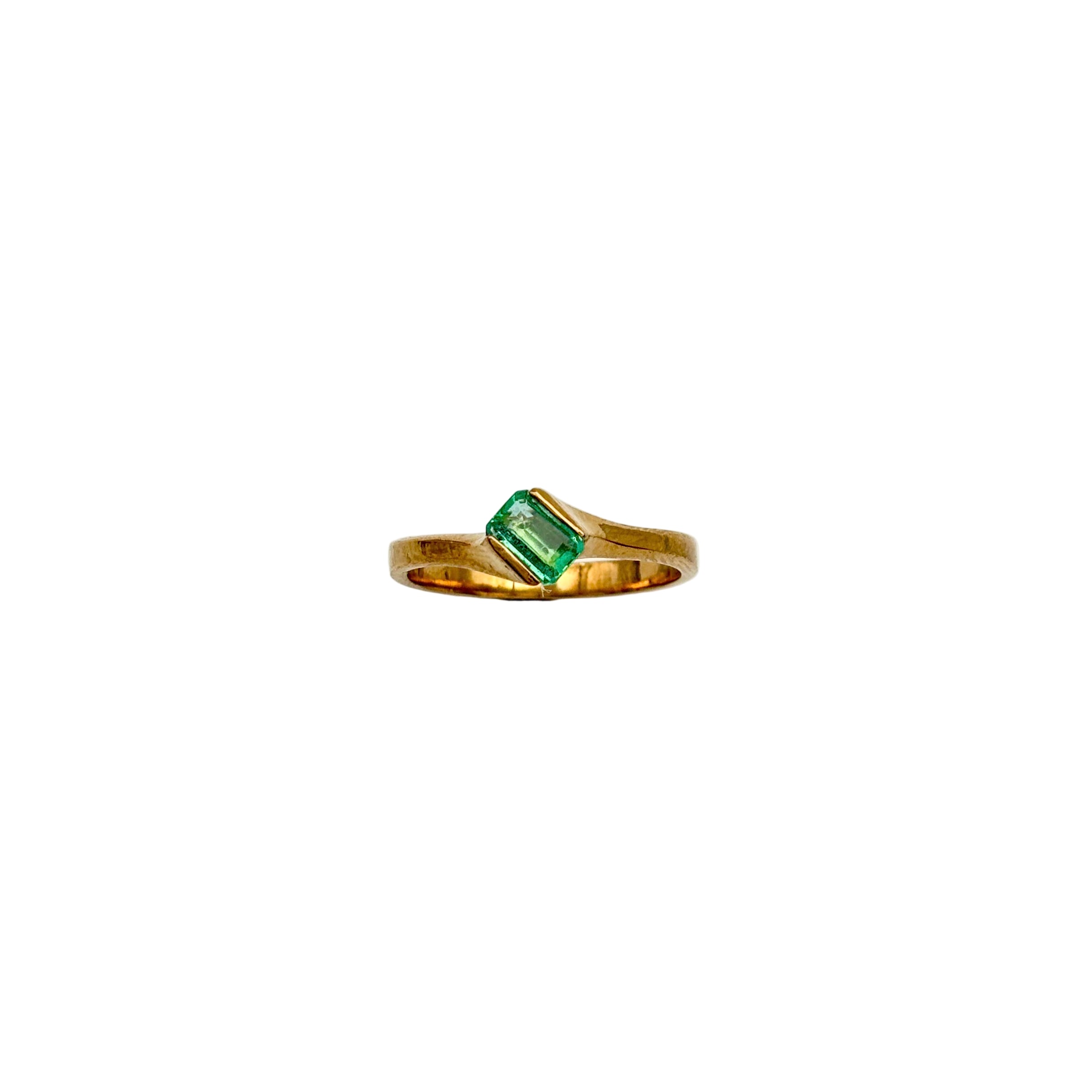 Precious High Quality Emerald 925 Sterling Silver Gold Plated Rings Jewelry