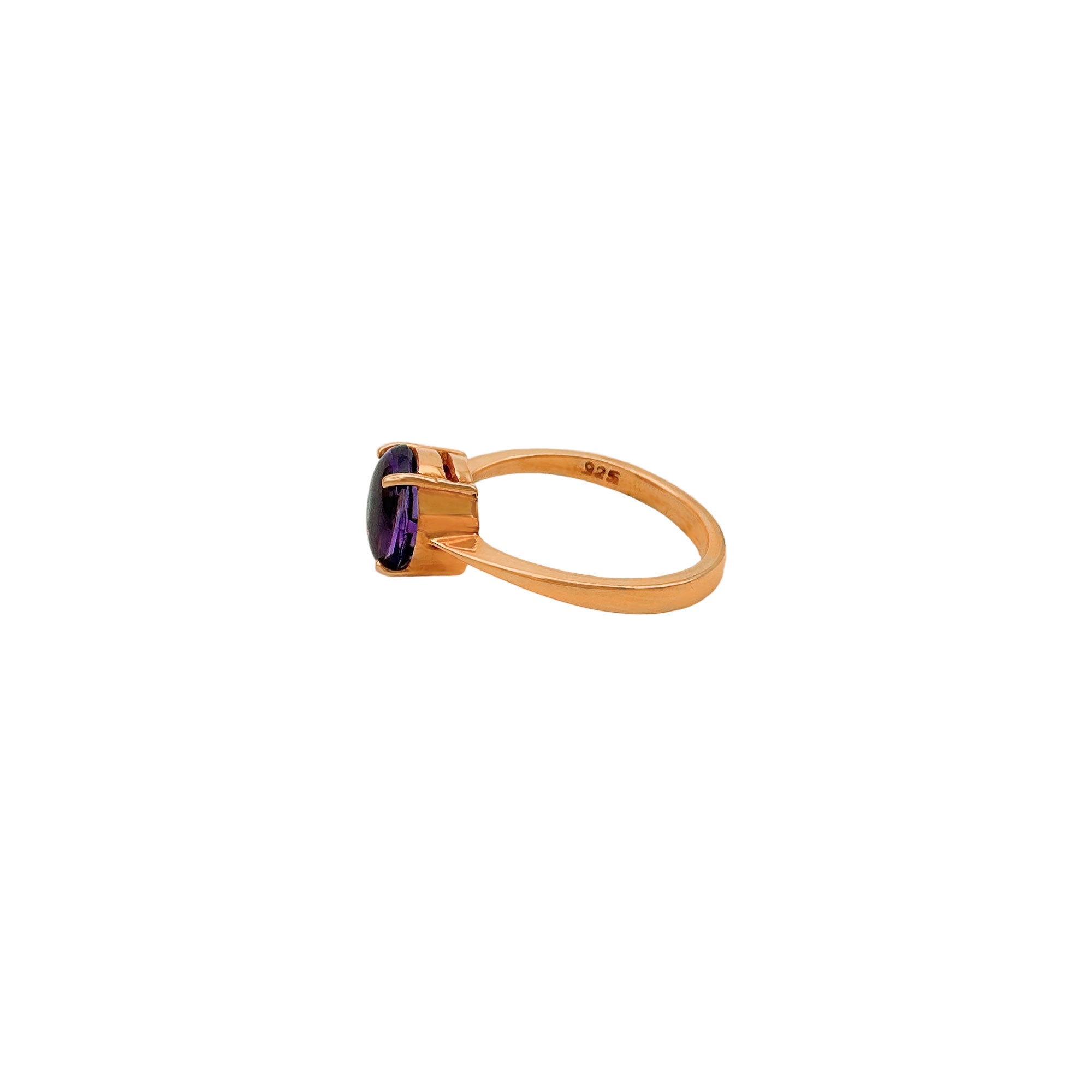 Natural Round Amethyst Gemstone 925 Solid Sterling Silver Handmade Rings Jewelry