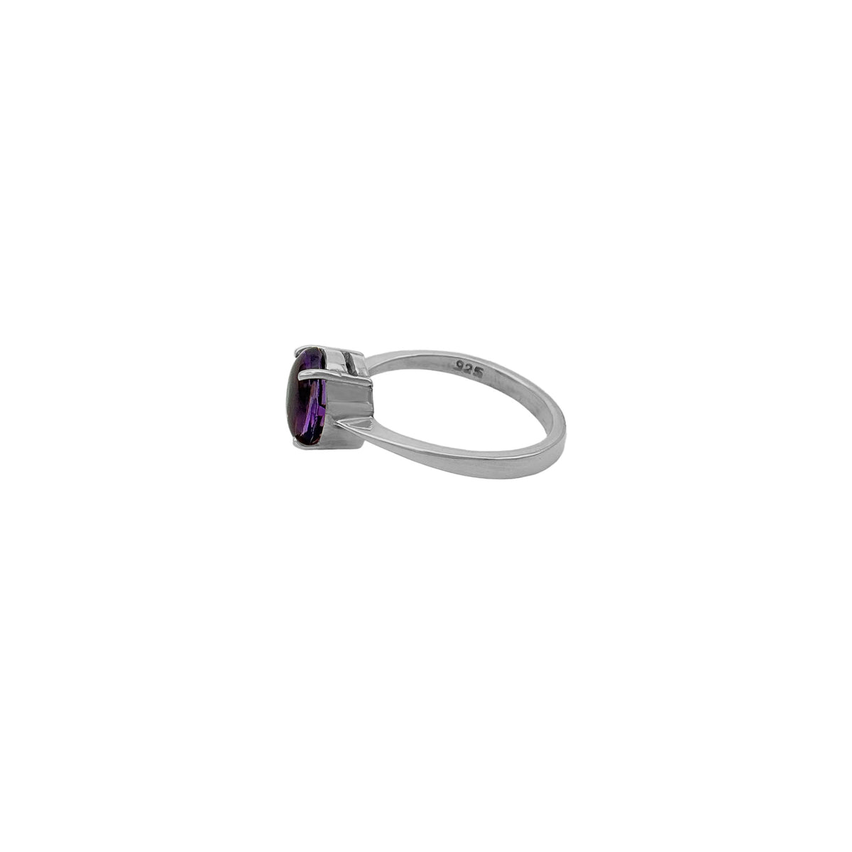 Natural Round Amethyst Gemstone 925 Solid Sterling Silver Handmade Rings Jewelry