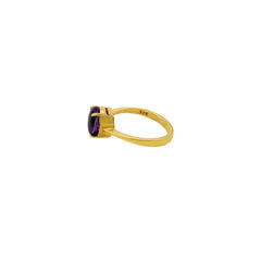 Natural Round Amethyst Gemstone 925 Solid Sterling Silver Handmade Rings Jewelry