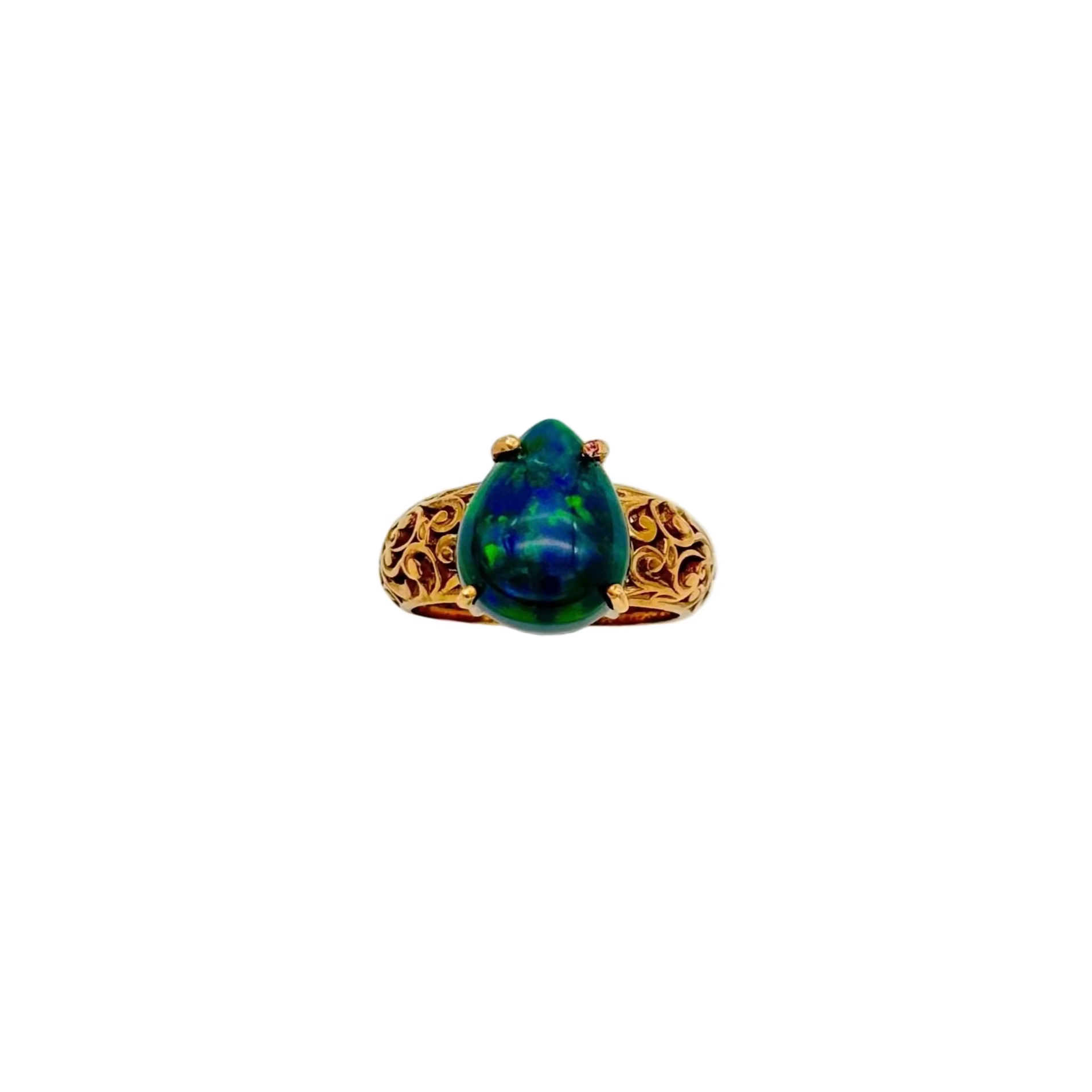 New Arrival Blue Fire Opal 925 Sterling Silver Handmade Rings Jewelry
