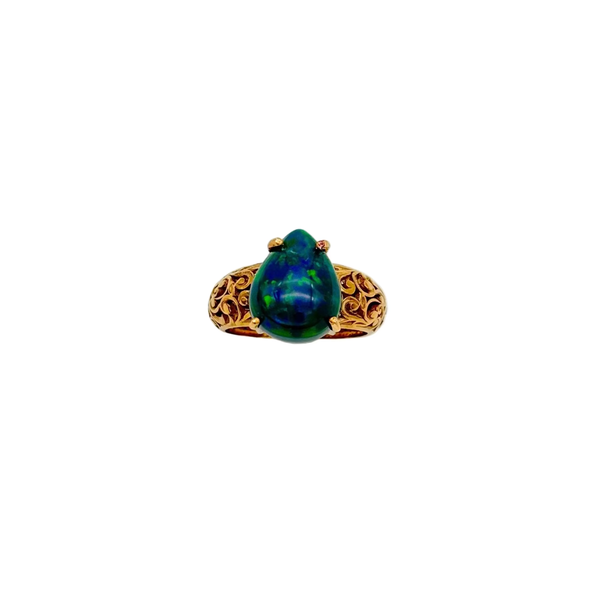 New Arrival Blue Fire Opal 925 Sterling Silver Handmade Rings Jewelry