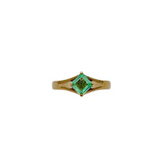 Precious Emerald Gemstone 925 Sterling Silver Yellow Gold Plated Rings Jewelry
