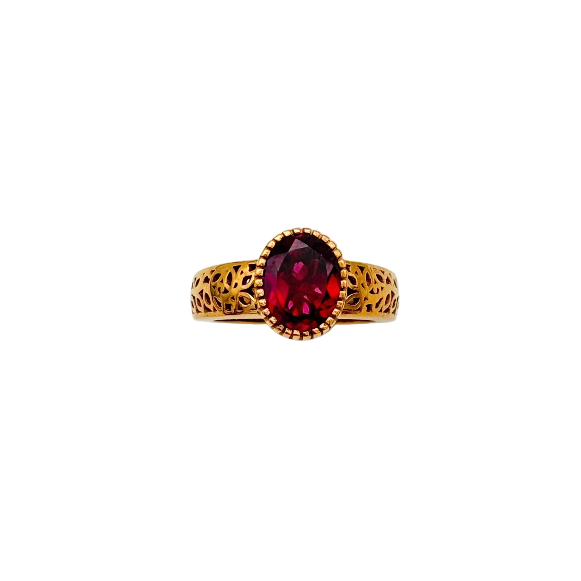 Natural Oval Shape Garnet 925 Sterling Silver Handmade Rings Jewelry