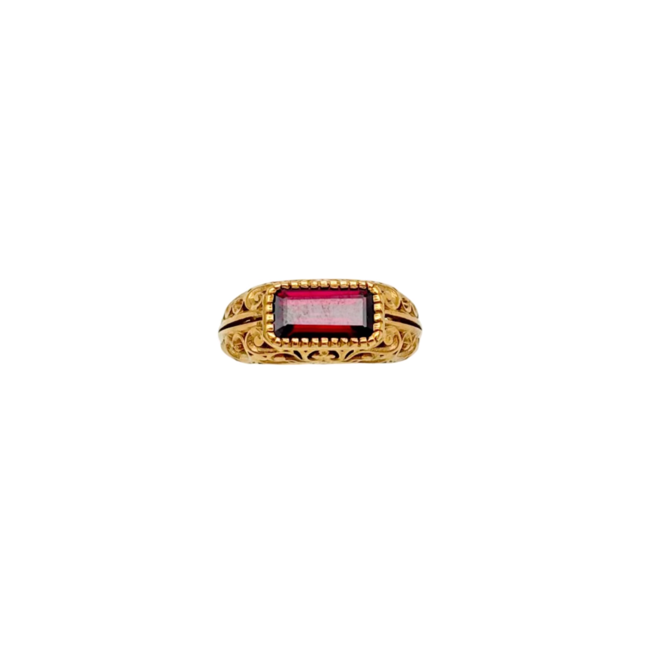 Natural Garnet Gemstone 925 Sterling Silver Gold Plated Rings Jewelry