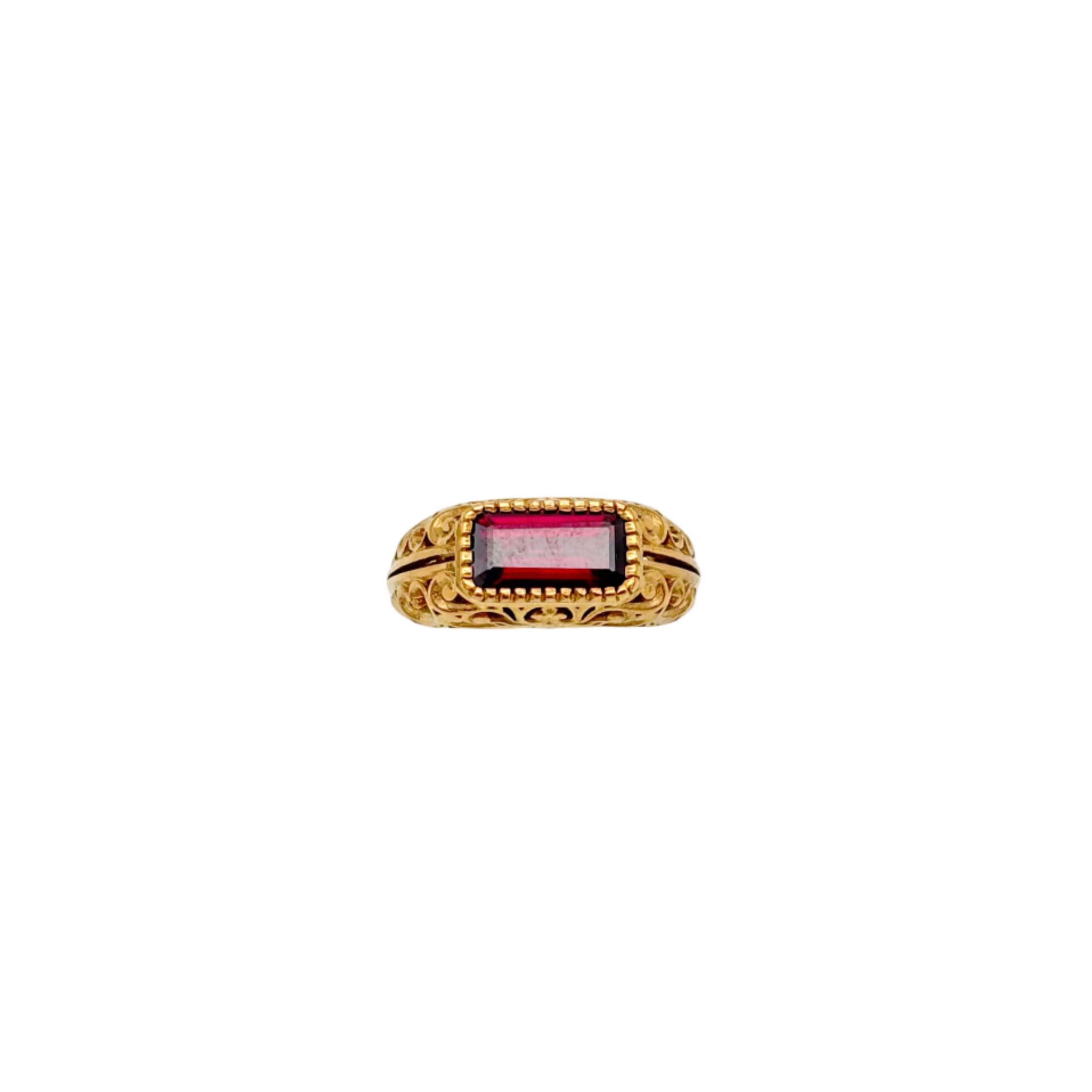 Natural Garnet Gemstone 925 Sterling Silver Gold Plated Rings Jewelry