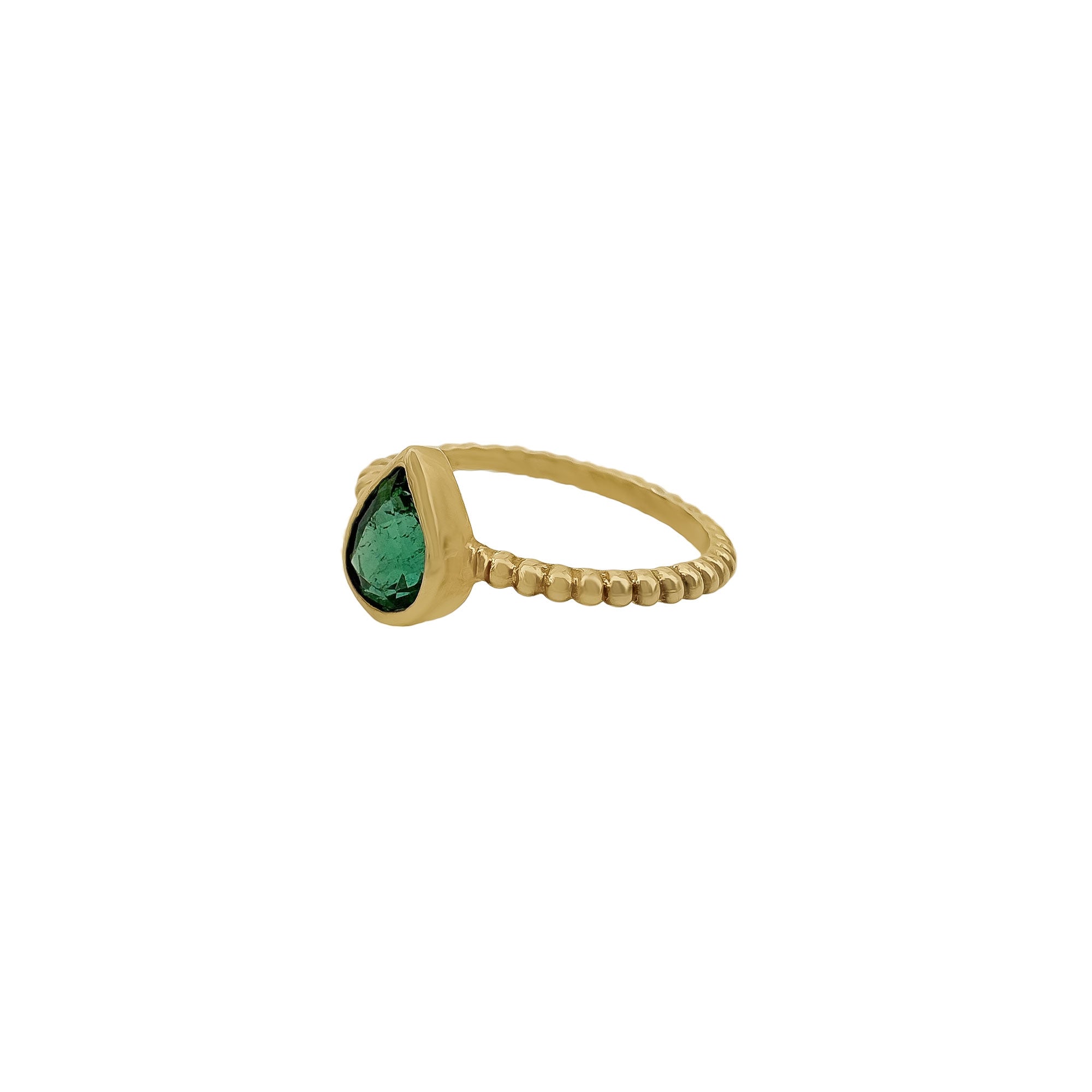 Natural Pear Green Tourmaline 925 Solid Sterling Silver Handmade Ring Jewelry