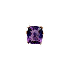 Natural Faceted Amethyst Gemstone 925 Sterling Silver Handmade Ring Jewelry