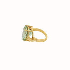 Round Cut Green Amethyst 925 Sterling Silver Rings Jewelry